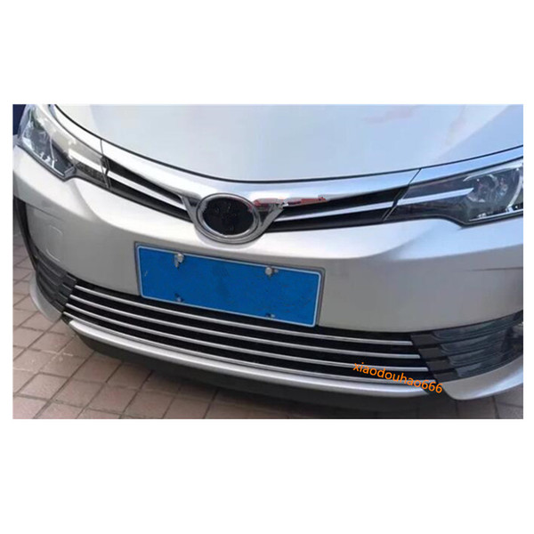 Car cover Bumper engine ABS Chrome trim Front bottom Grid Grill Grille hoods edge 1pcs For Toyota Corolla Altis 2017 2018 2019