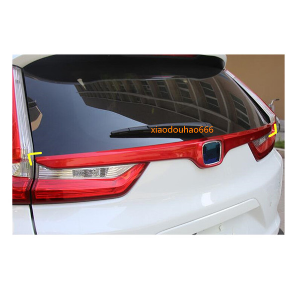 car styling ABS chrome Rear door License tail tailgate bumper frame plate trim lamp trunk 1pcs For Honda CRV CR-V 2017 2018