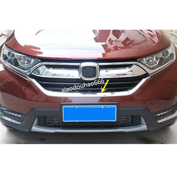 Car Body sticker styling ABS chrome trim Front Grid Grill Grille Racing panel lamp frame 1pcs For Honda CRV CR-V 2017 2018