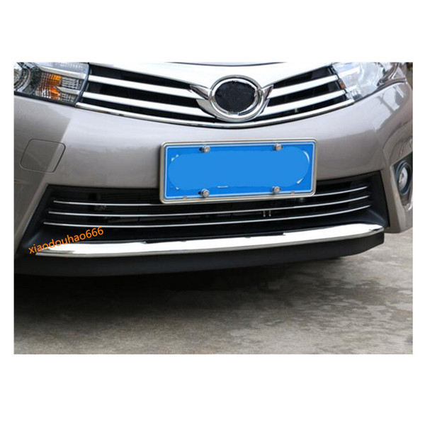 Car cover Bumper engine ABS Chrome trims Front bottom Grid Grill Grille bumper edge 1pcs For Toyota Corolla Altis 2014 2015 2016