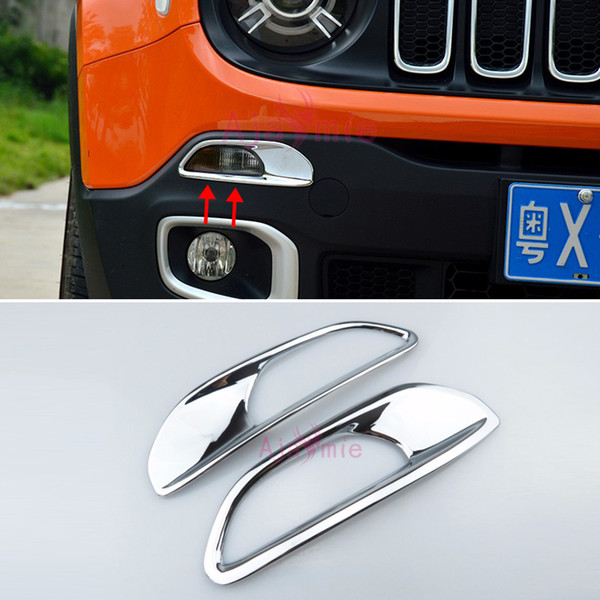 For Jeep Renegade 2015 2016 2017 2018 Front Fog Lamp Cover Daylight Frame Paenl Overlay ABS Garnish Panel Car Styling Accessories