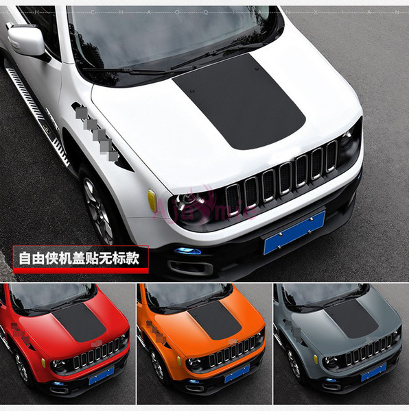 For Jeep Renegade Carbon Fiber Color Star X Shape Hollow Out Car Hood Sticker Film Stikcer Car Styling Accessories