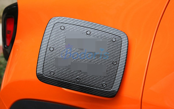 For Jeep Renegade 2015 2016 2017 2018 Carbon Fiber Color Fuel Tank Cap Gas Box Cover Panel Trim Car Styling Accessories