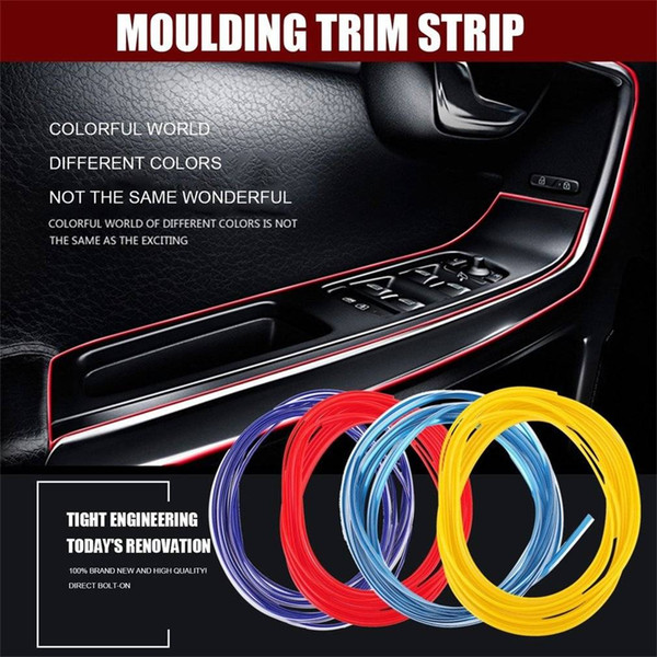 5M Gap Red Line Interior Moulding Car Edge Trim Accessory Universal Strip