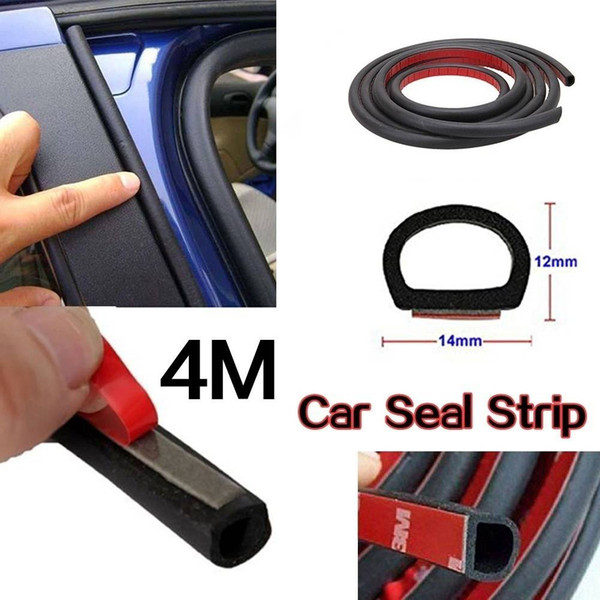 free shipping yentl Fashion 4 M Small Big D-Shape Moulding Black Trim Rubber Sealing Strip Car Door Edge Seal Weather-strip