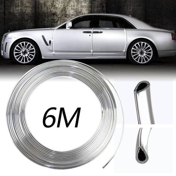 yentl New 6M Chrome Moulding Trim Strip Car Door Edge Scratch Guard Protector Cover Scratch Guard Protector Cover Protector Cover Strip Roll