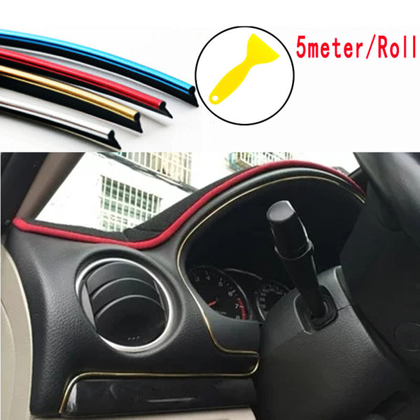 5Meter 1Roll car accessories sticker car interior chrome trim Flexible Interior Moulding Decorative Strip Trim Line car doors