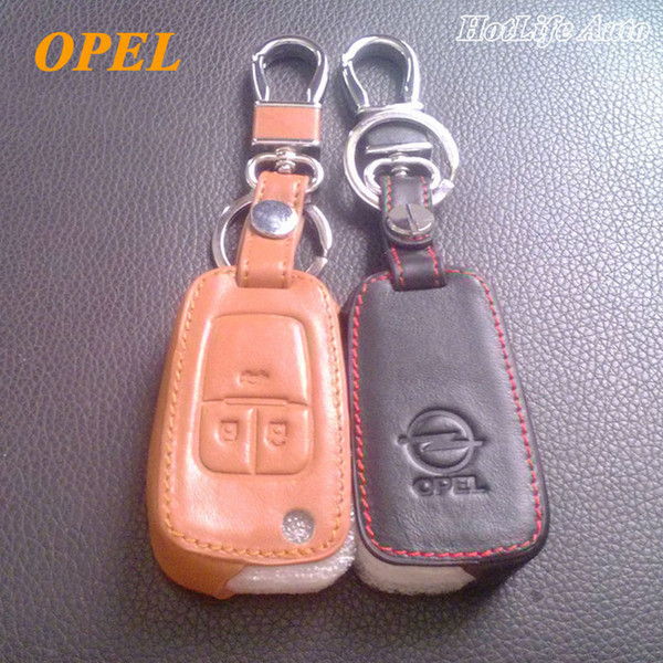 Genuine Leather Keychain for Opel Astra h g j Corsa Antara Meriva Zafira Insignia Mokka Vectra Remote Car Key Case Cover