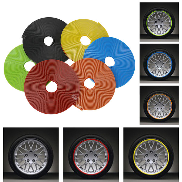 LOONFUNG LF74 Car Wheel Protector Hub Sticker Car Decorative Strip Auto Rim/Tire Protection Care Covers Drop Ship Car-styling 8 Meter