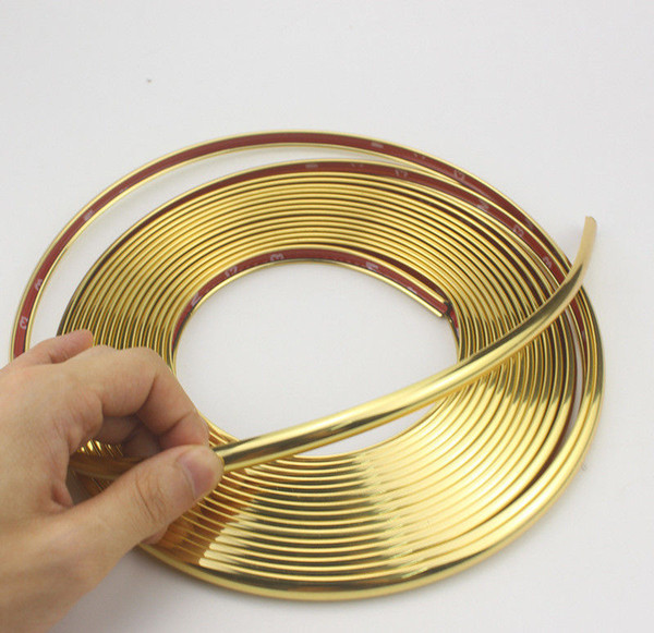 8M Car Wheel Hub Rim Edge Protector Ring Tire Strip Guard Gold plating Decals