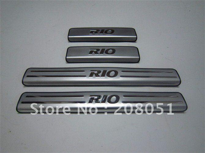 free shipping! KIA RIO stainless steel door sill plate door entry guard door sill protector 4pcs