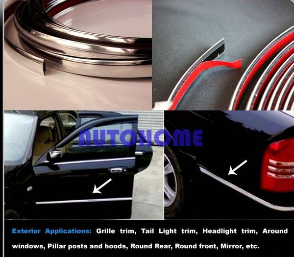 1 X 3M Chrome Moulding Trim Strip Car Interior Exterior Grill Door Window Decorated DIY order<$18no track