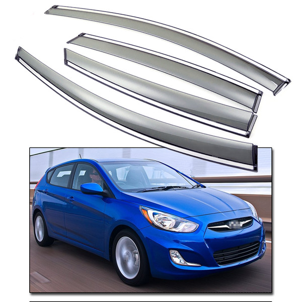 New 4Pcs Window Visor Deflectors Vent Shade fit for Hyundai Accent Hatchback 2012 2015 13 14