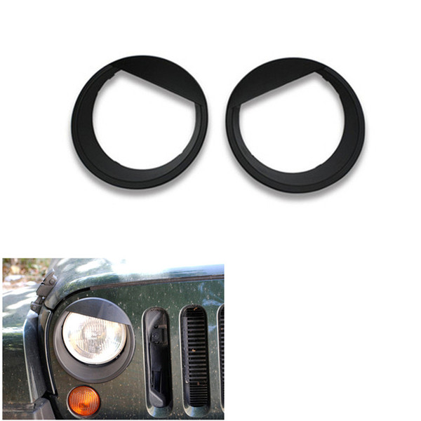 For 2007-2018 Jeep Wrangler Rubicon Sahara Sport JK TJ 2/4 Door JKU Unlimited Headlight Cover Front Lights Bezels