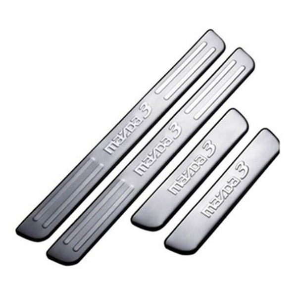 4pcs!Stainless steel threshold door sill scuff plate protector for Mazda 3 M3 Axela 2014 2015