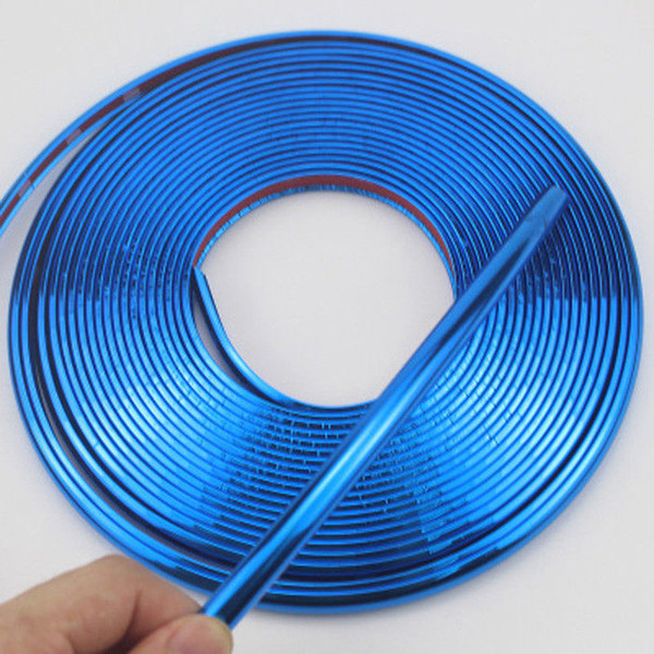 8M Car Wheel Hub Rim Edge Protector Ring Tire Strip Guard Blue plating Decals