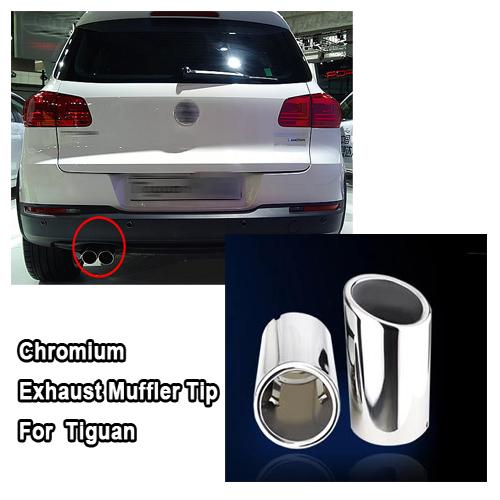 New CHROME EXHAUST MUFFLER TIP 2pcs/lot For Volkswagen VW for Tiguan 2009 2010 2011 2012 2013