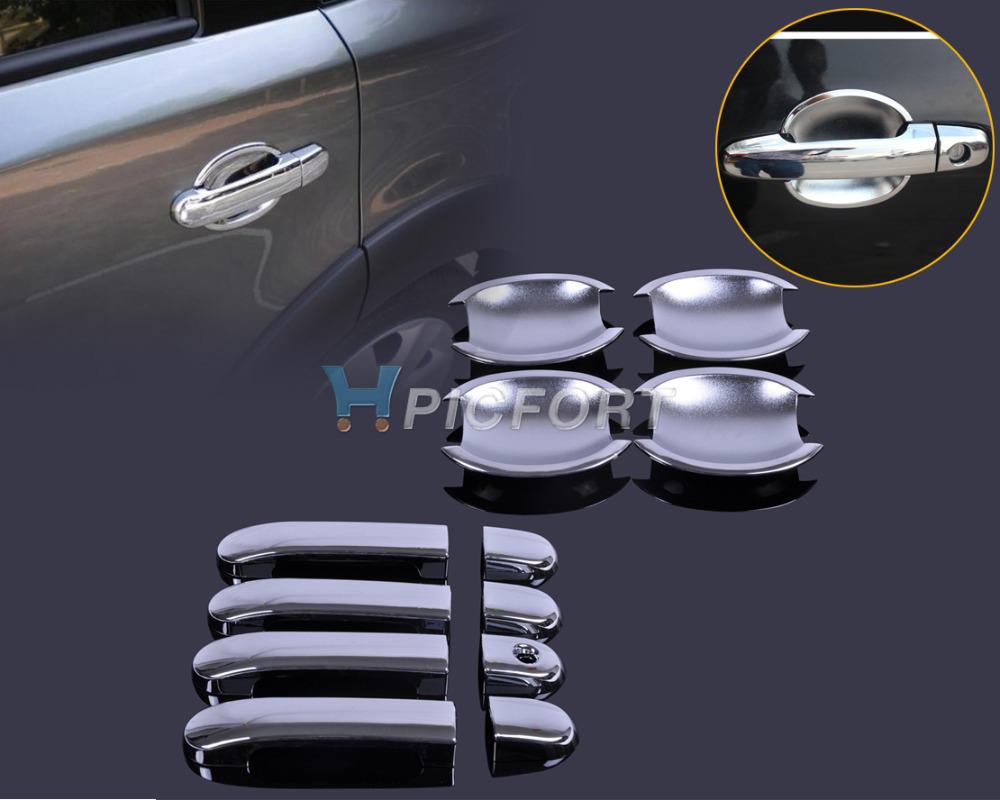 New Chrome Door Handle Cover + Cup Bowl combo for Nissan Versa Tiida Latio 2007 2008 2009 2010 2011 2012- CA00537-CA00575