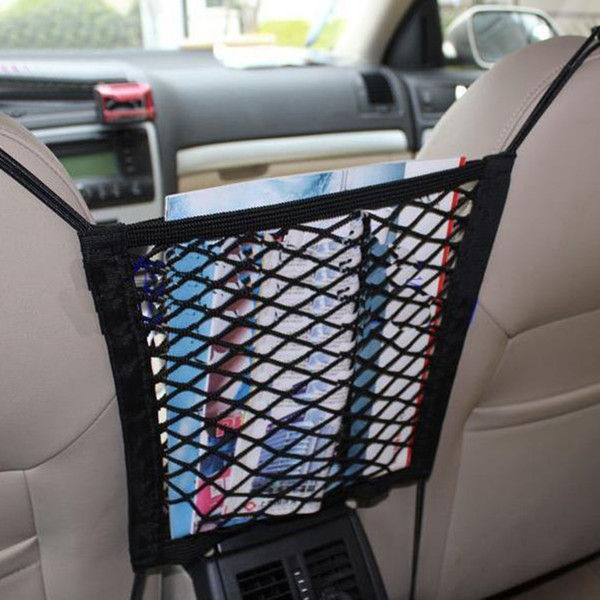 Universal Car Seat Side Truck Storage Bag Elastic Mesh Net Bag Luggage Hooks Hanging Organizer Holder free shipping