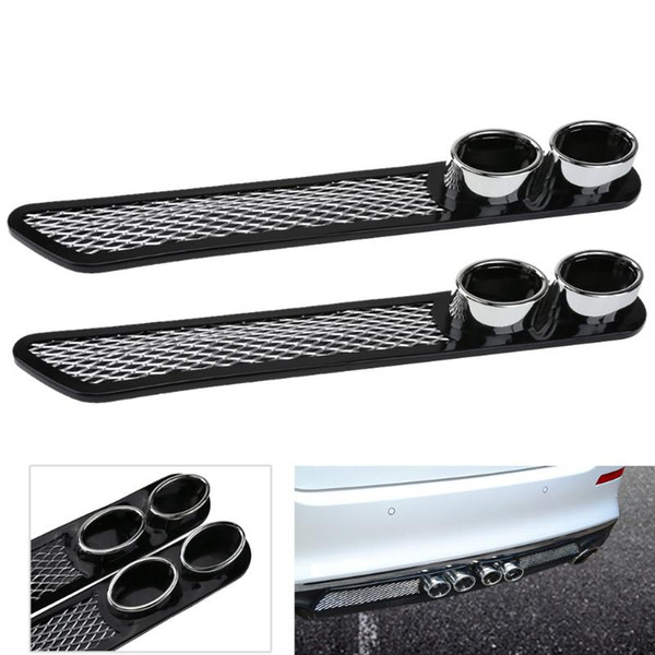 2pcs Car Plastic Dummy Dual Exhaust Pipe Stickers Car Styling Accessory Exhaust Muffler Tip Pipe Auto Accessories High Quality