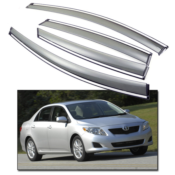 New 4pcs Front & Rear Side Window Deflector Visor Vent Shade fit for Toyota Corolla 2007-2013 08 09 10 11 12