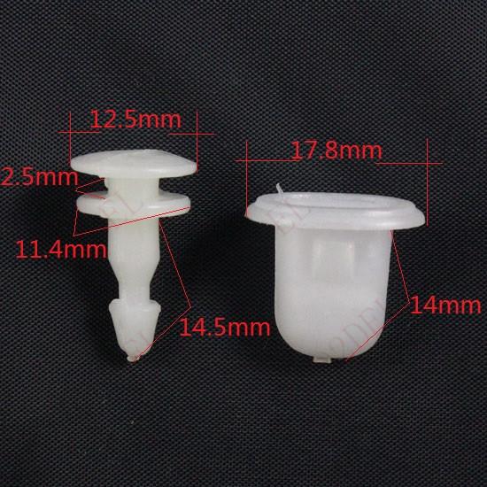 White Nylon Fender Guard plate snap Double bottom Rivet Fastener Retainer clip for Nissan Car Accessory