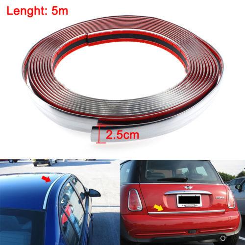 25mmx2M (6.5FT) Chrome Silver Moulding Line Trim Car Bumper Protector Strip