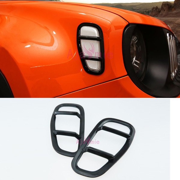 For Jeep Renegade 2015 2016 2017 2018 Black Color Side Lamp Cover Light Blinker Overlay ABS Garnish Panel Car Styling Accessories