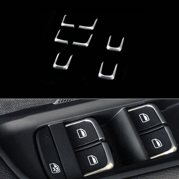 7x Chrome Door Window Lift Button Switch Sequin Cover Trim for Audi Q5 2009-2012 & A4 B8 09-12 & A5 2010