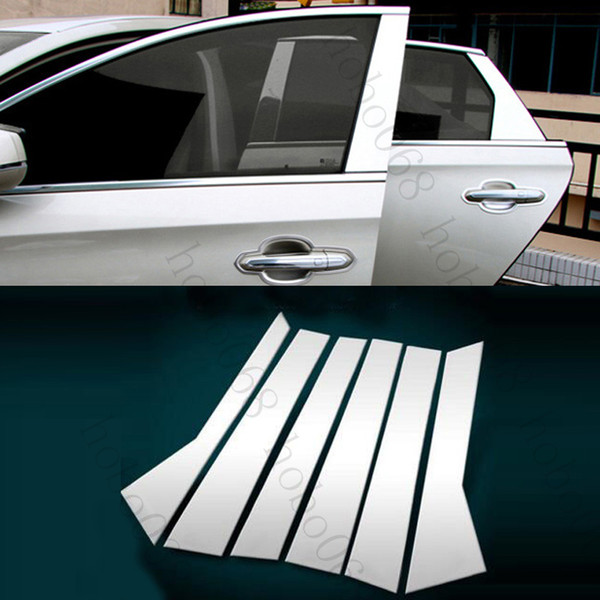 6pcs/lot For Cadillac XTS 2013-15 Car Auto Stainless Steel Window A B Column DecorateTrim Frames