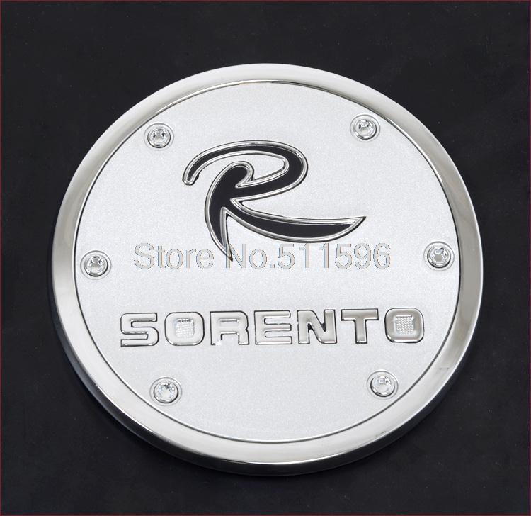 Wholesale-Fit For New 13 Kia Sorento 2015 ABS Chrome Fuel Oil Gas Tank Cap Cover Trim With Black R