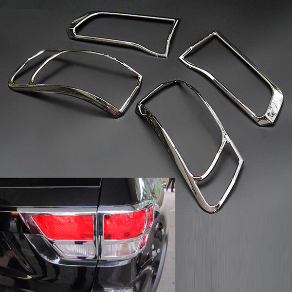 4pcs Car Auto Chrome Rear Tail Light Lamp Frame Cover Trim For Jeep Grand Cherokee 2011-14