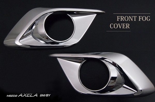 Chrome Front Fog Lamp Cover Trim Strips For MAZDA 3 AXELA 2013 2014 Fog Light Hoods 2pcs/pair Fog Lamp Shade Car Styling