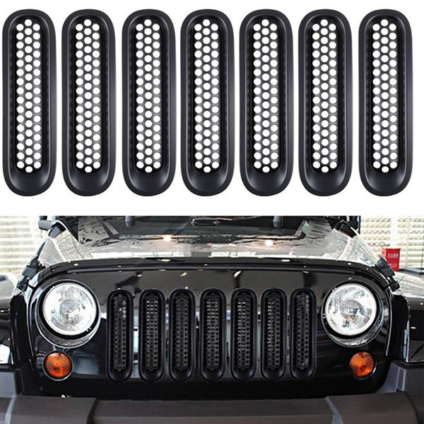 Car Grille Insert Kit Guard Cover Trim for 08-15 Jeep Wrangler (Black)