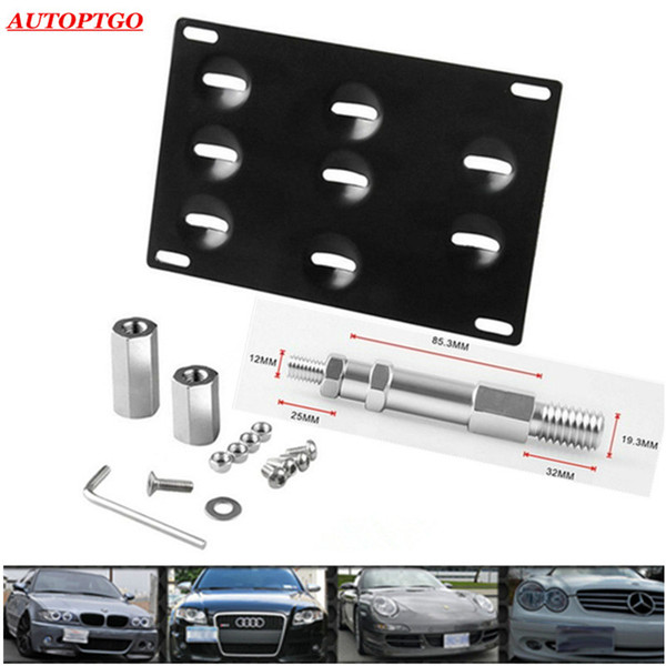 Car Refit Front Bumper Tow Hook License Plate Mounting Bracket For Audi 2008-15 A4 S4 B8 A5 S5 RS5 13-15 A7 S7 RS7