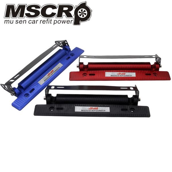 Mugen Adjustable Carbon Fiber Look Bumber Plate,Aluminium License plate frame color red/blue/black