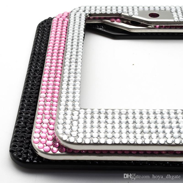 Amazon stainless steel license plate frame license plate frame US regulations diamond plate frame modified car supplies