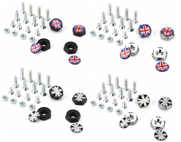 Suitable for Car Trunk Special Modified England UK Flag License Plate Screw Licence Anti-Theft Screws Car Licence Solid Seal Screw