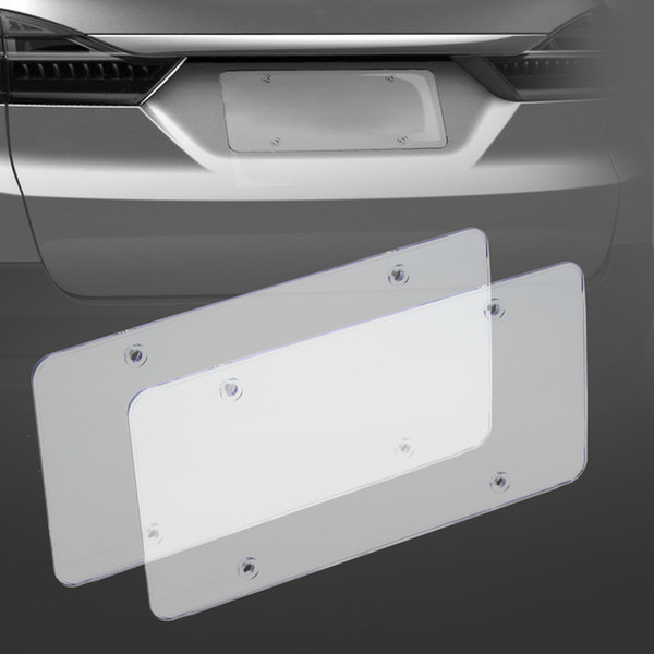 2pc License Plate Frames Flat Cover Shield for US Canada Car License Plate Tag Bumpers License Plate Tap Holder Accessorie Protector Cover