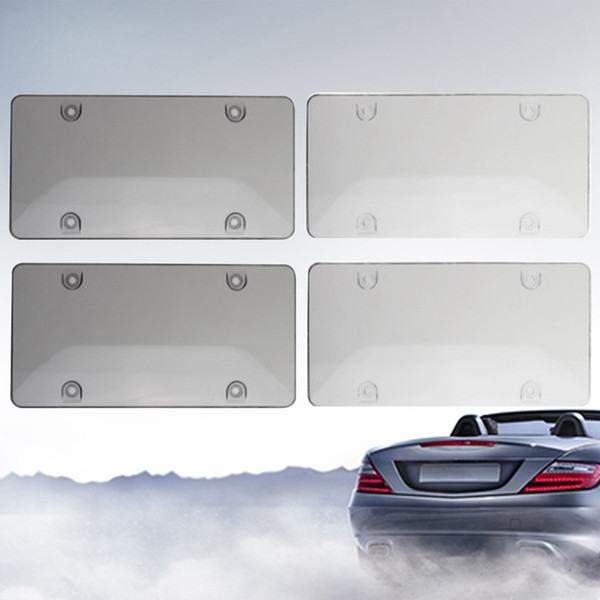 2Pcs/Set Clear Smoke License Plate Frame Cover Bug Shield Tag Protector Car Truck Accessories