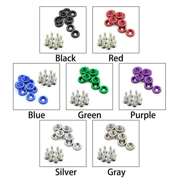 2019 new 10PCS M6 x 20 Colorful License Plate Bolts Auto Accessories Modification Fender Washer Design Car Accessories