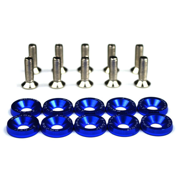 10PCS M6 JDM Car Modified Hex Fasteners Fender Washer Bumper Engine Concave Screws Fender Washer License Plate Bolts Car-styling