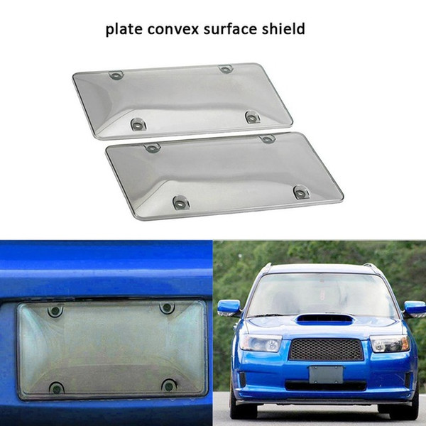 2PCS/SET Clear Car License Plate Cover Frame Shields License Plate Bubble Shields UV Protection Prevents J3