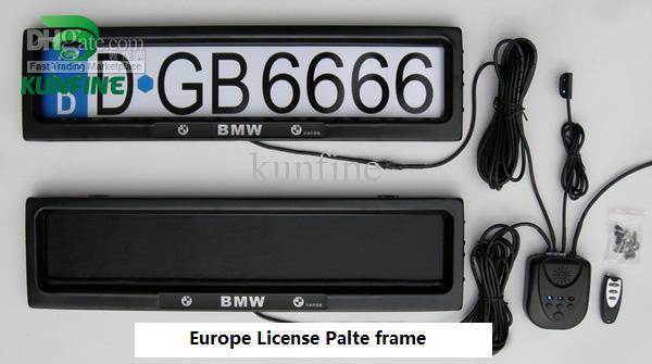 Free shipping ! Europe Car License Plate Frame with remote control car licence frame cover plate pri