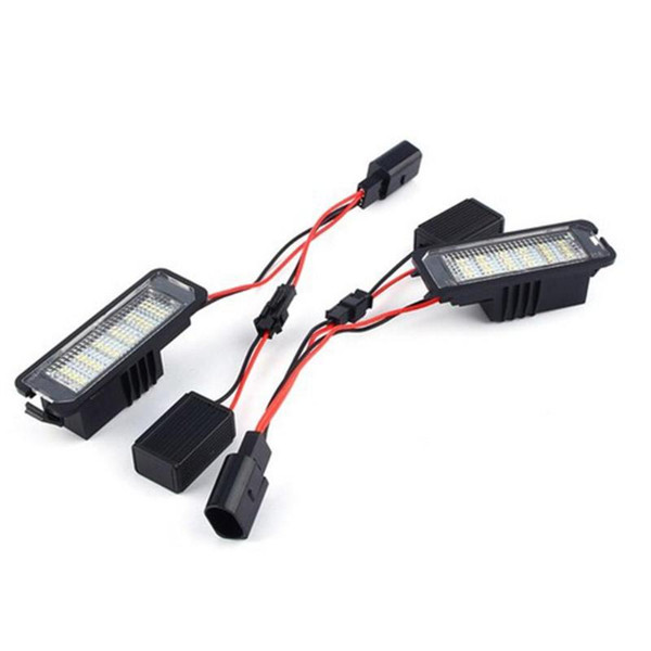 2Pcs 12V LED Number License Plate Light Lamps for VW GOLF 4 5 6 7 Polo 6R Car Exterior Accessories License Plate Lights