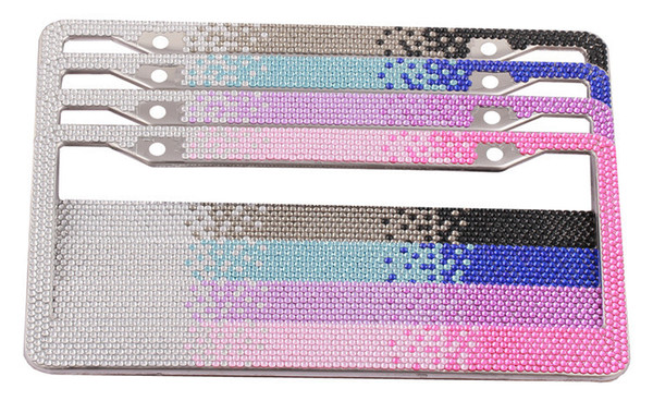 Color gradient with diamond license plate frame for American standard