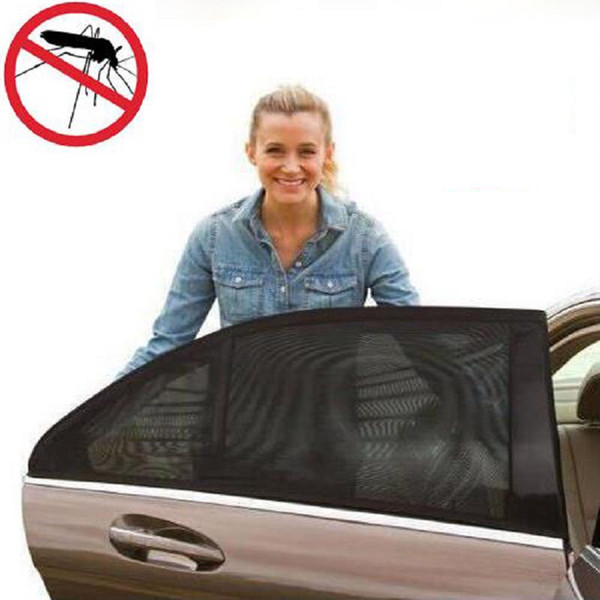 2pcs Auto Side Rear Window Sun Shade Black Mesh Car Cover UV Protection Mesh Mosquito Dust Protection