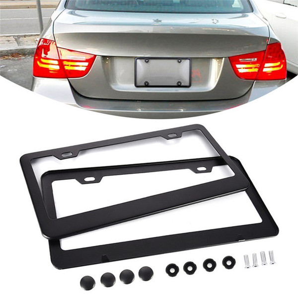 2PCS/Pack Exquisite American Standard Aluminum Alloy 2-hole License Plate Holder License Plate Frame