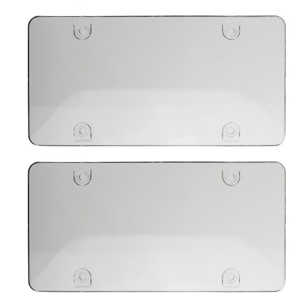 Wholesale 2X Clear Smoke License Plate Frame Cover Bug Shield Tag Protector Car Truck RV free shipping