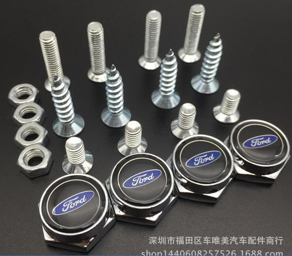 4pcs Chrome License Plate Bolt Frame Screw Caps Cover Bolt Auto Nuts For Ford Focus Mondeo M47909